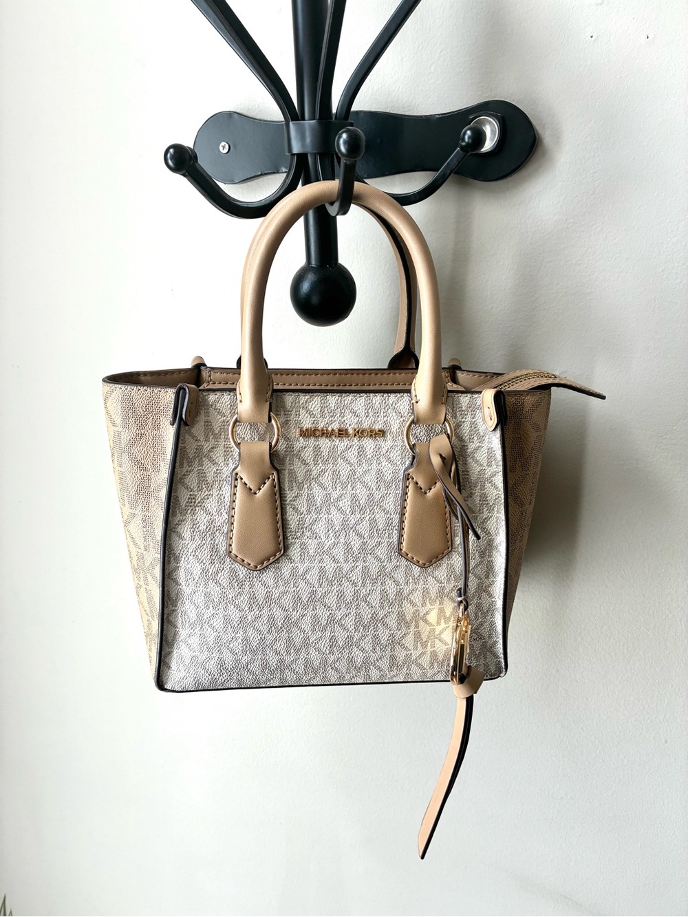 Michael Kors Beige/Tan Signature MK Satchel
